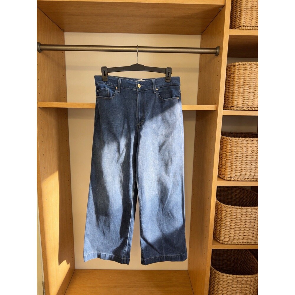 Paige Anessa Wide Leg High Rise Jeans Acapella Sz 32